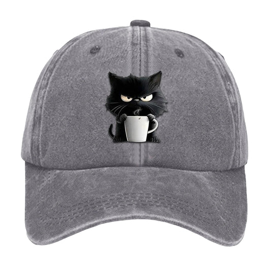 Cute Cat Print Adjustable Cotton Baseball Cap Unisex Hat For Cat Lovers