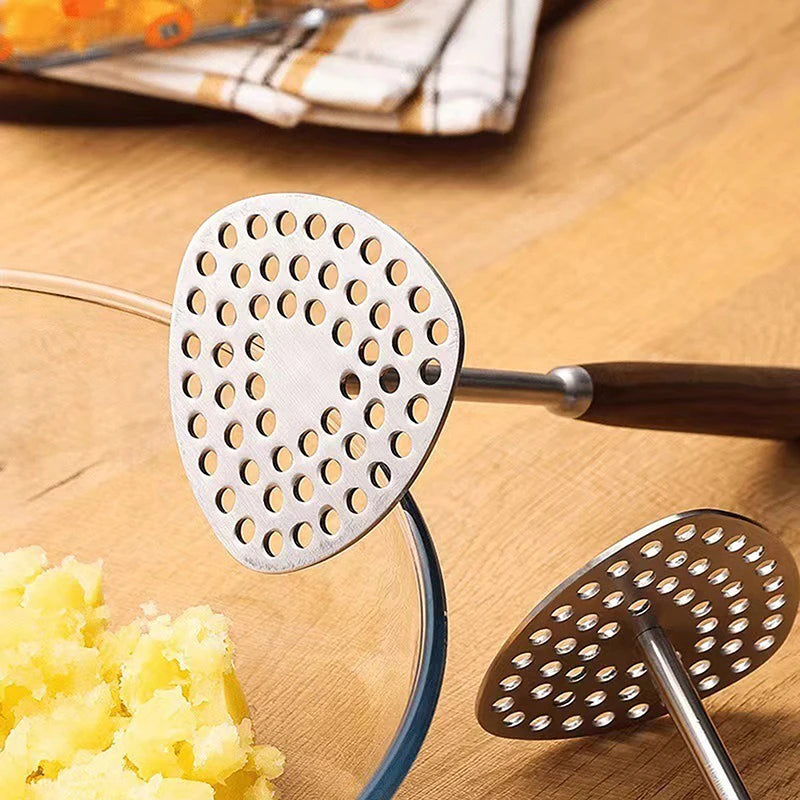 Purple Stainless Steel Potato Masher And Grater Set