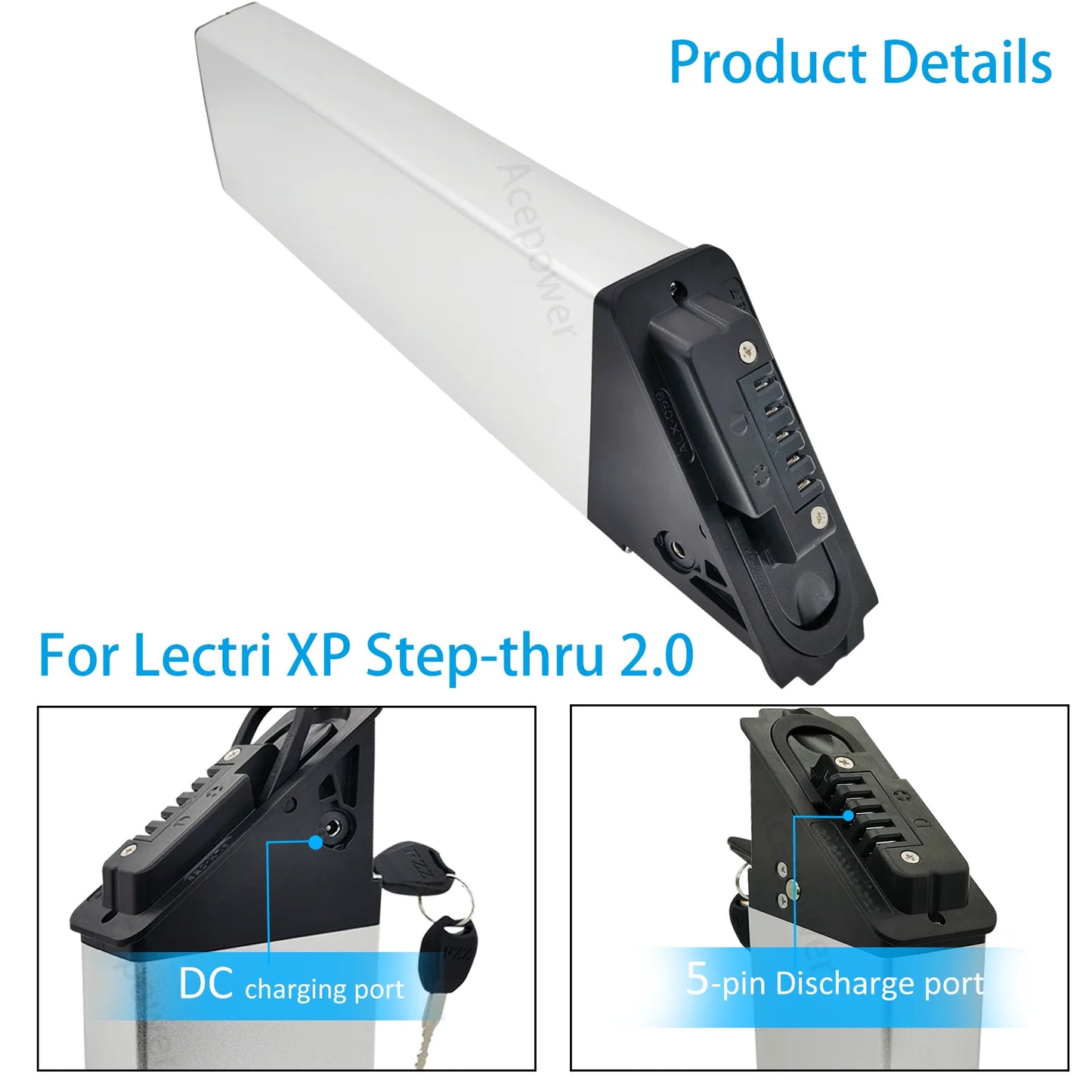 Lectri XP Step Thru Ebike Battery 48V 10.4Ah 12.8Ah 14Ah