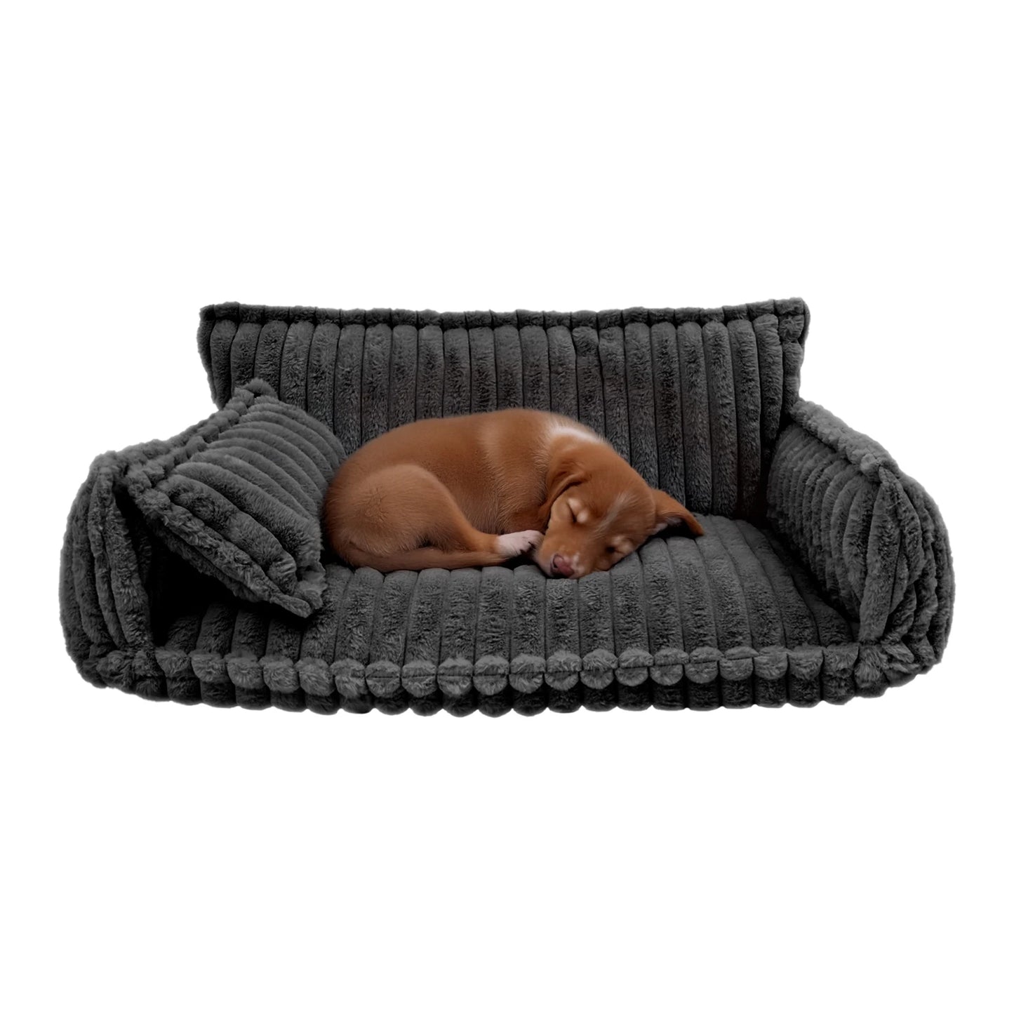 Pet Couch With Removable Washable Cover Calming Plush Bed For Cats And Dogs