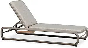 Outdoor Adjustable Chaise Lounge Chair With Cushion Aluminum Poolside Teak