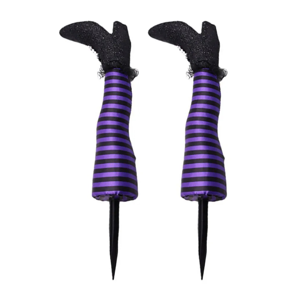 Halloween Witch Legs Prop Upside Down With Broomstick Patio