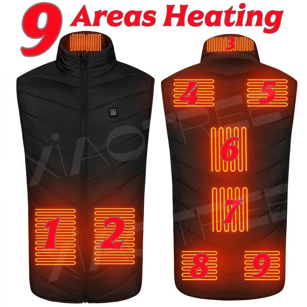 Heated Vest USB Heater For Men And Women 6XL Thermal Body Warmer Camping Jacket