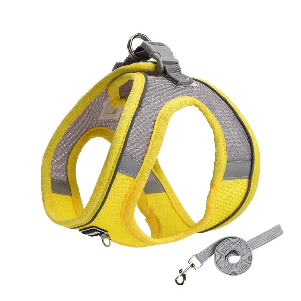 Adjustable Vest Dog Harness for Small Dogs Reflective Leash