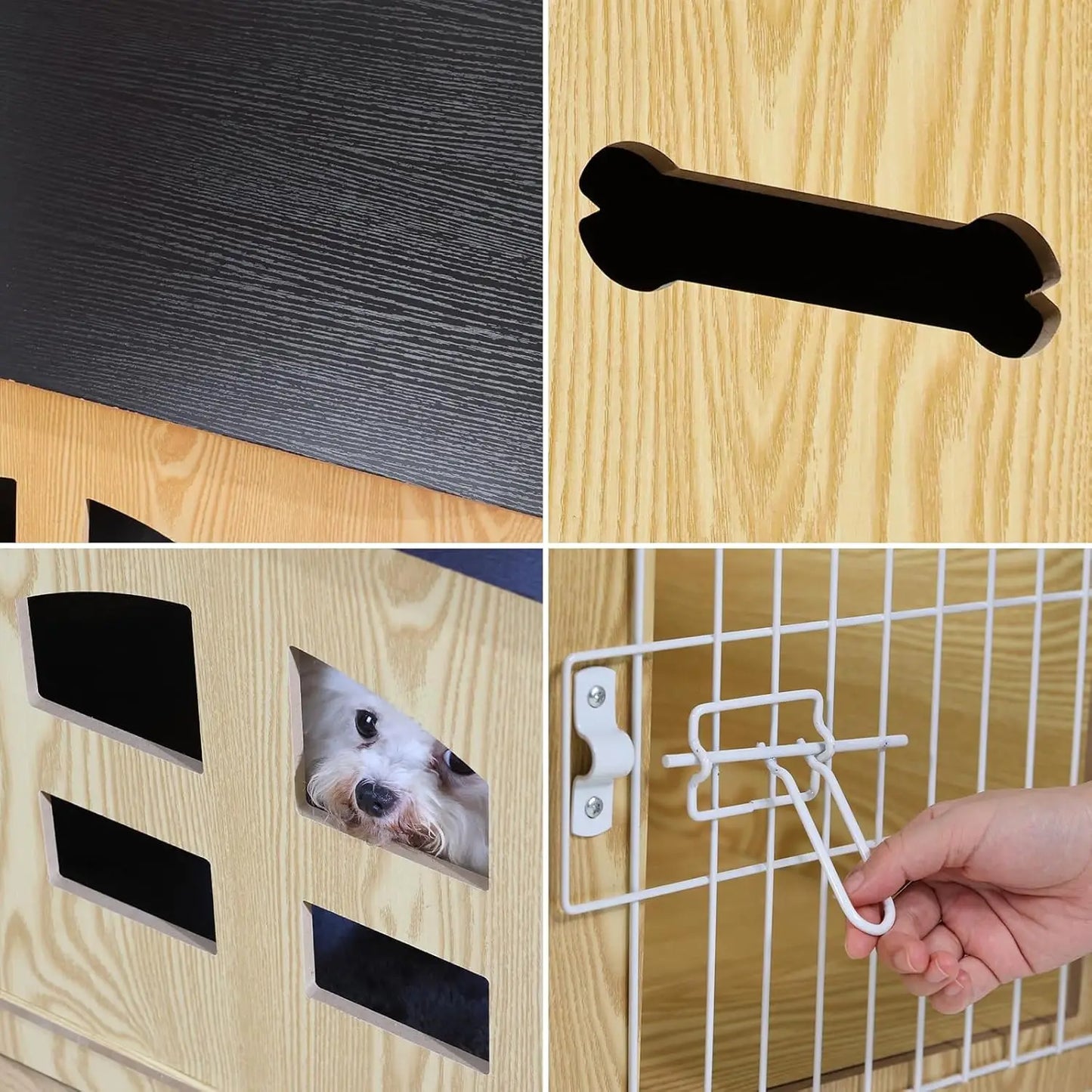 Cozy Wooden Indoor Dog House For Small Pets With Air Vents