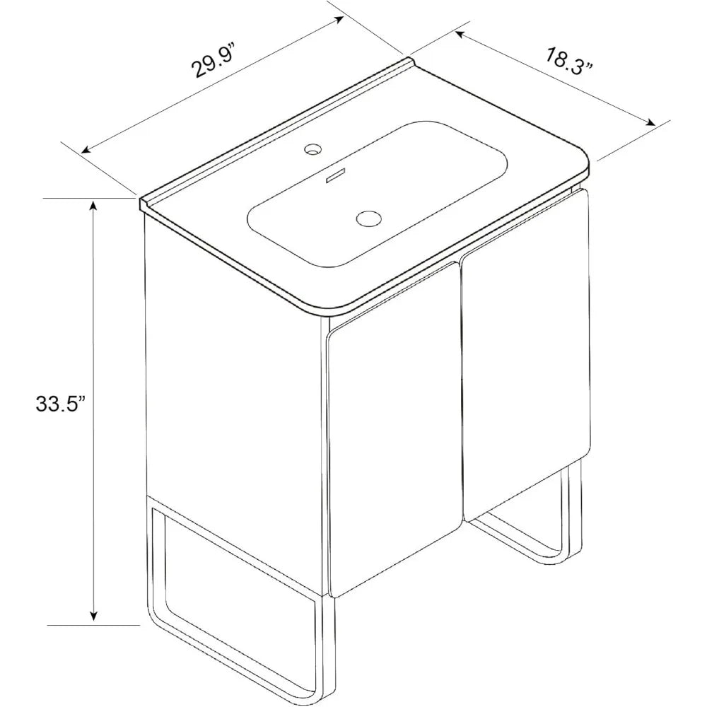 30 Inch Freestanding Bathroom Vanity With Overflow Sink