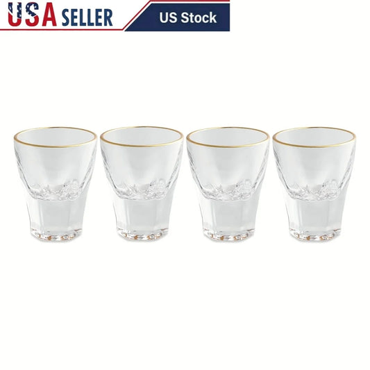 Scalloped Shot Glass Set Four Piece Durable Dishwasher Safe