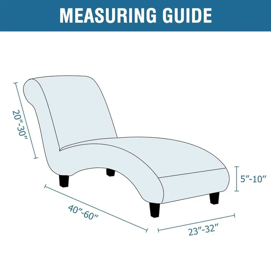 Indoor Velvet Armless Chaise Lounge Cover High Stretch Slipcover for Living Room