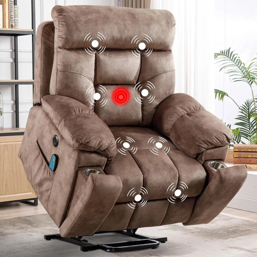 Large Power Lift Recliner Chair With Massage And Heat For Elderly Big And Tall