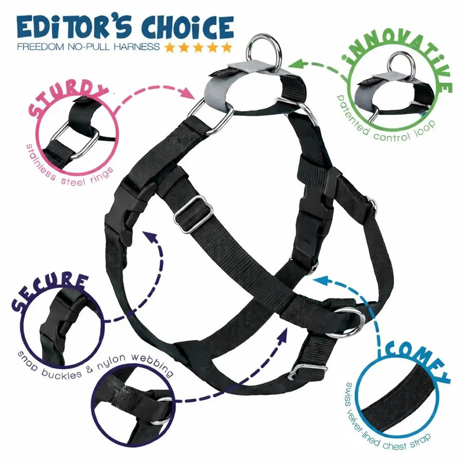 Freedom No Pull Adjustable Dog Harness and Leash Set For Small Medium Large
