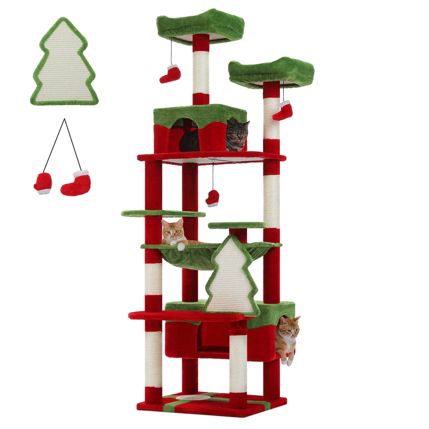 Large Cat Tree Tower Indoor Cats With Sisal Posts Hammock
