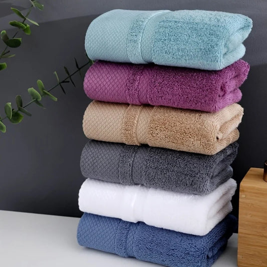 Three or Six Thickened Soft Cotton Bath Towels Sets 34x75cm
