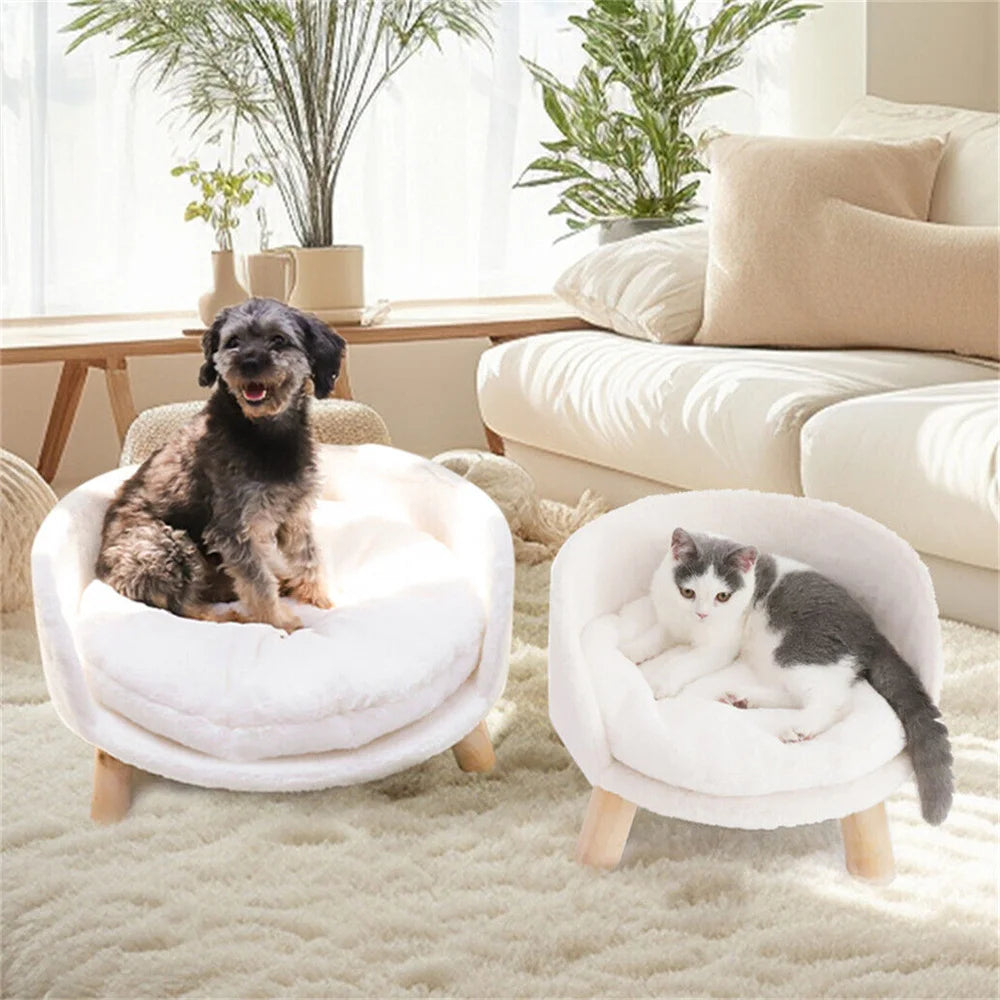 Ultra Soft Elevated Dog And Cat Sofa Bed With Removable Waterproof Cushion