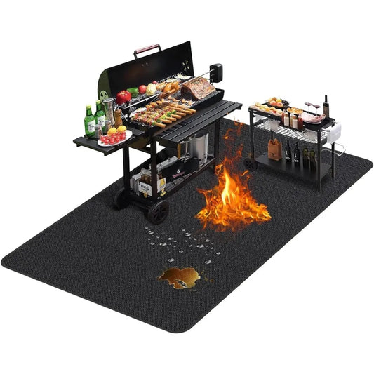 Large 76 By 52 Inches Under Grill Mats Outdoor Fireproof