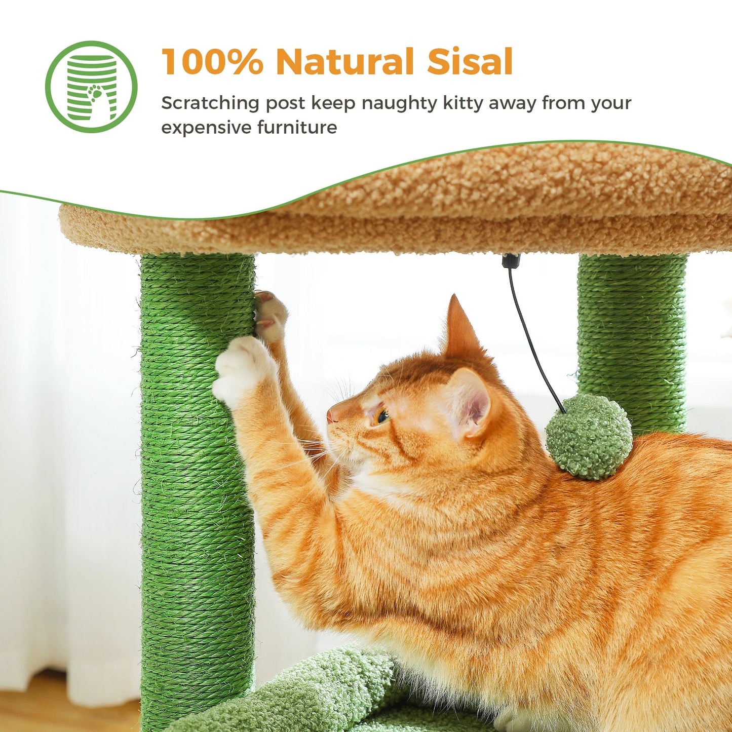 Double Tier Cat Tree Tower With Cozy Condo And Wide Perch For 1 To 2 Indoor Cats