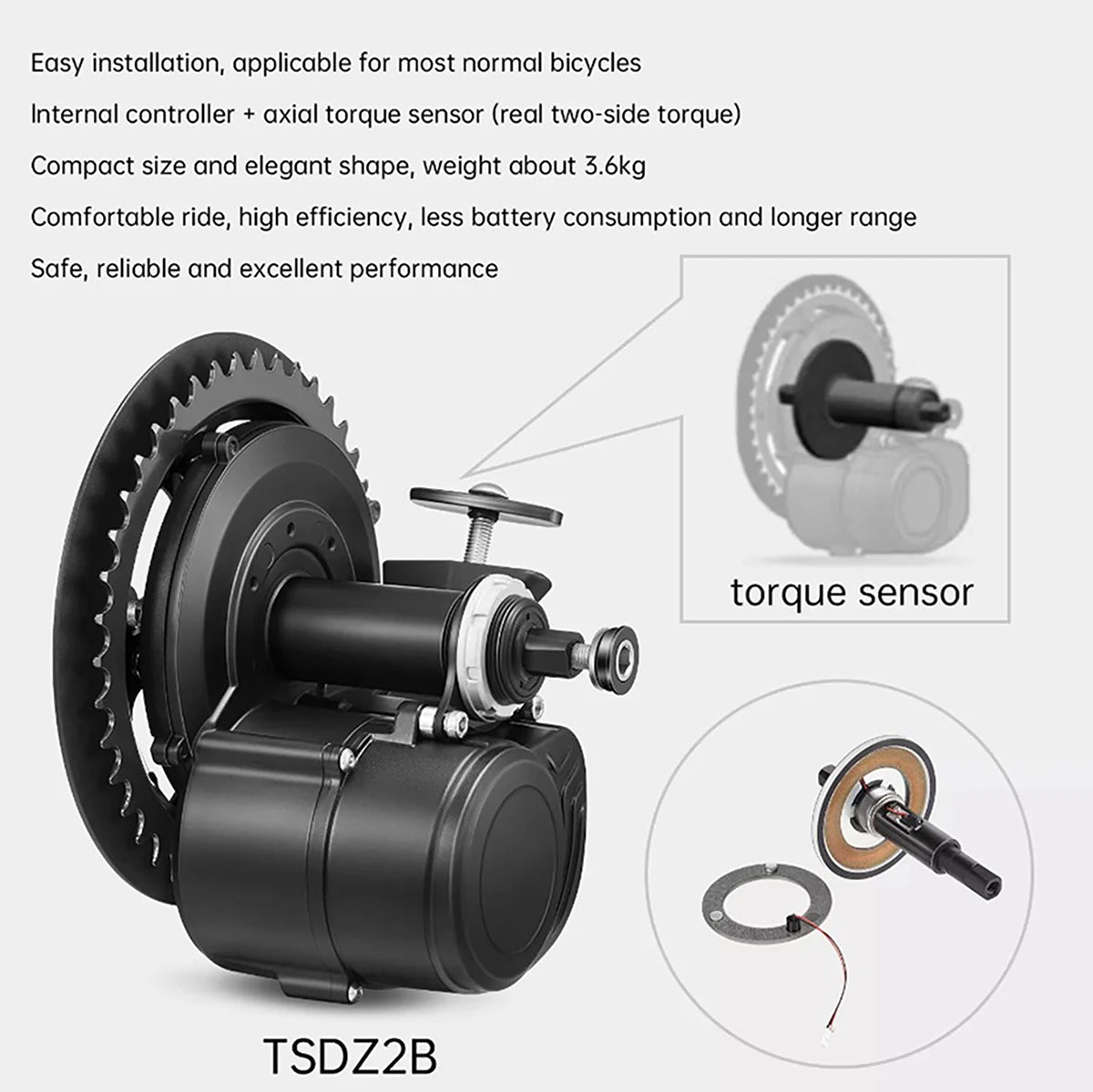 Tongsheng Mid Drive 52V 500W TSDZ2B E Bike Conversion Kit