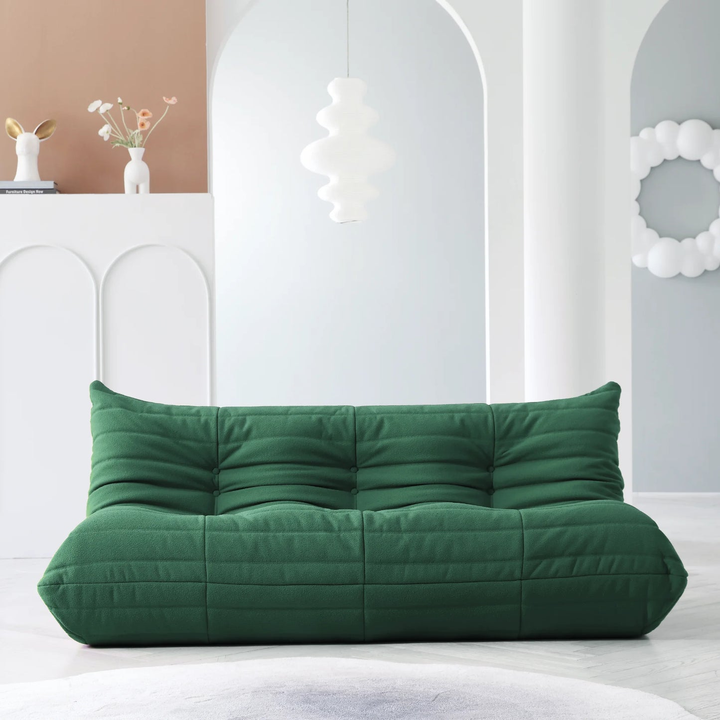 Velvet Teddy Bean Bag Sofa Floor Lounge Chair Foam Filled