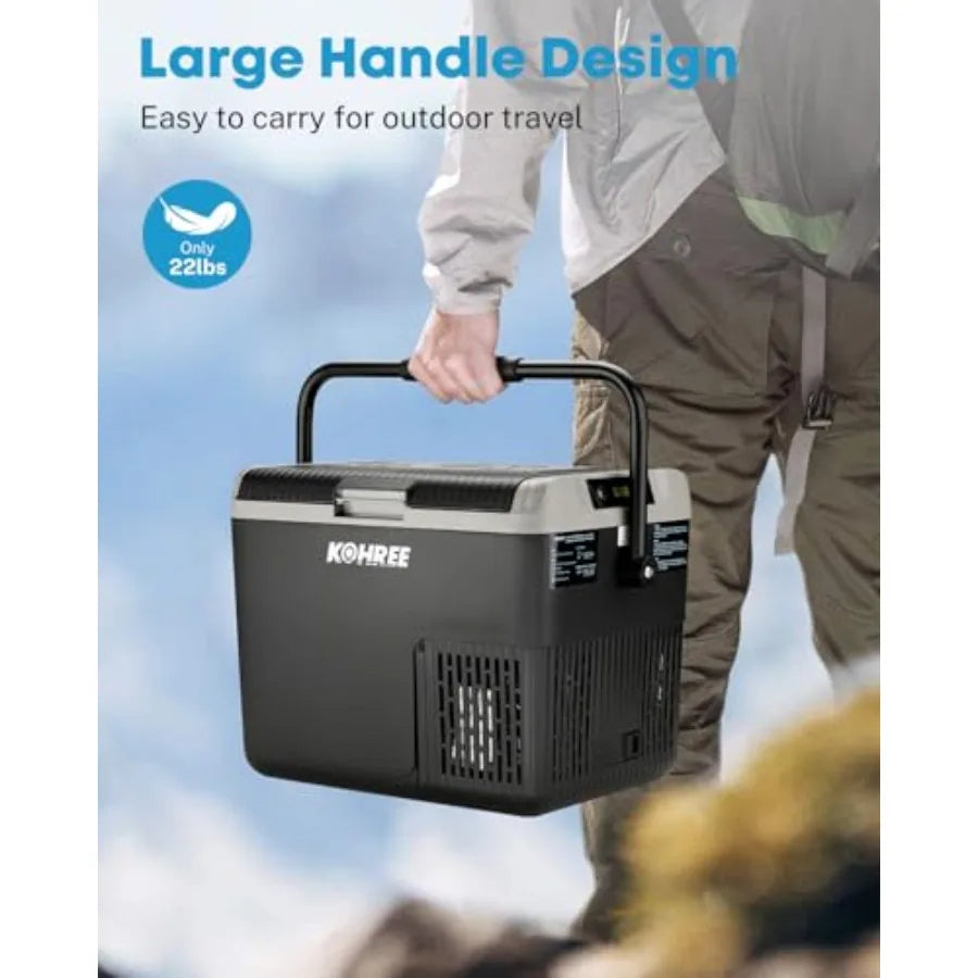12V DC Car Refrigerator 19QT 18L With Large Handle -4 To 68 Fahrenheit