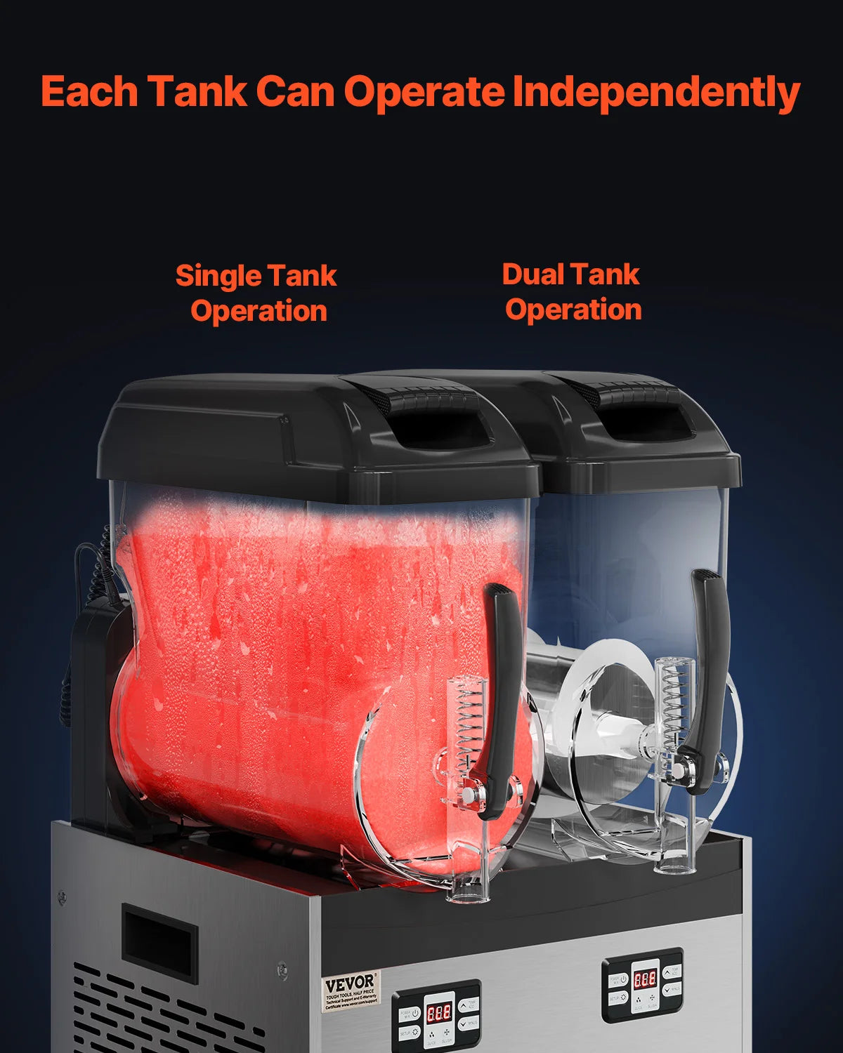 SucceBuy 3-36L Commercial Slushy Machine 1-3 Tanks Stainless Steel Margarita Smoothie Frozen Drink Maker for Home and Restaurants