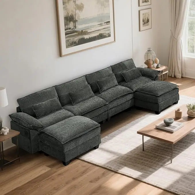 Modular Sectional Sofa for Living Room Cloud Couch with USB