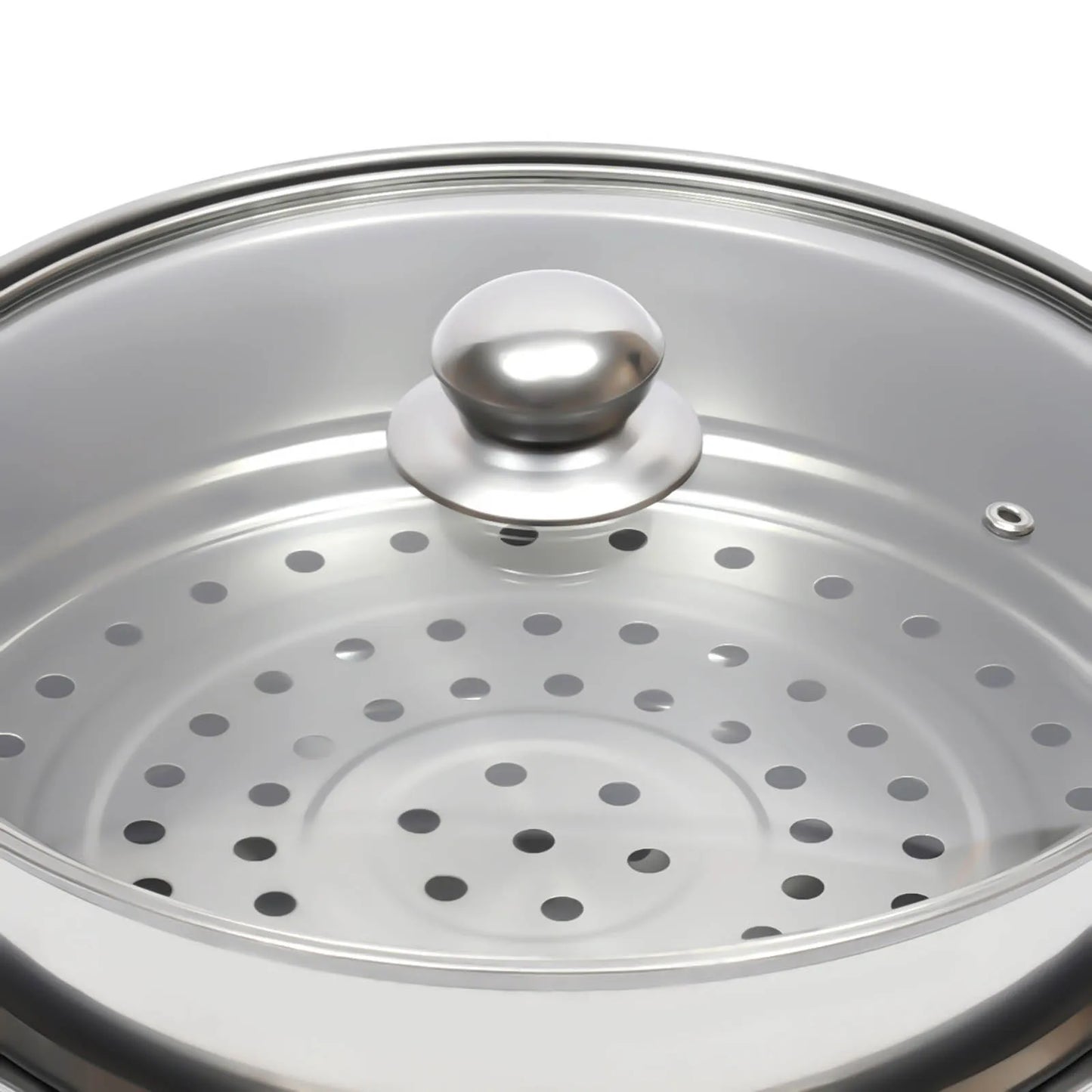 11 Inch 3 Tier Large Stainless Steel Steamer Pot Set with Glass Lid