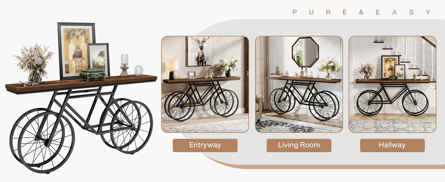 Tribesigns 70.9-Inch Extra Long Console Table Bicycle Base