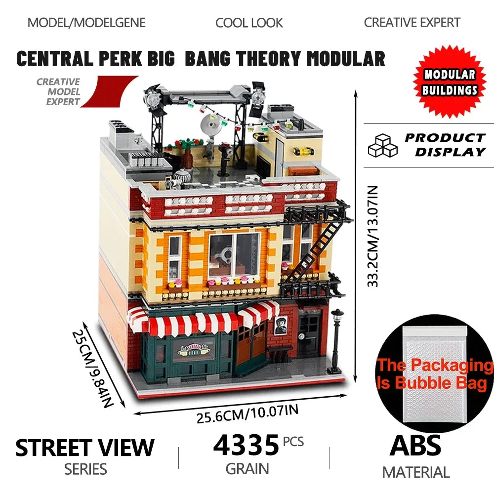 Big Bang Modular City Building Block Set Street View Coffee Shop 4335 Pieces