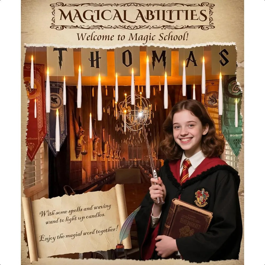 Halloween Floating Candle Set With Wand 20 Pcs Led Lights