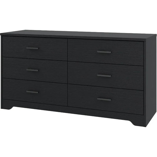 Wooden Five to Six Drawer Dresser Wide Modern Chest of Drawers With Storage