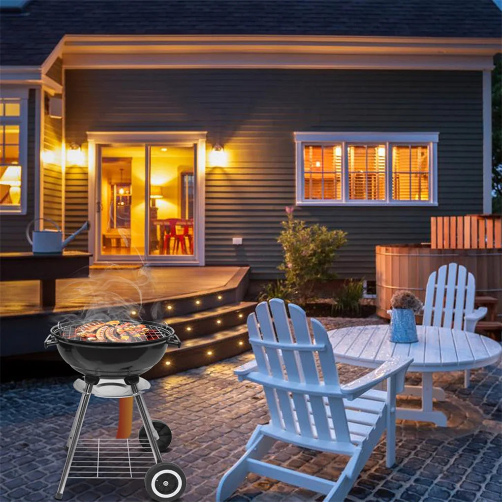 18 Inch Outdoor Camping BBQ Grill Portable Barbecue Grill Charcoal Firewood Stove