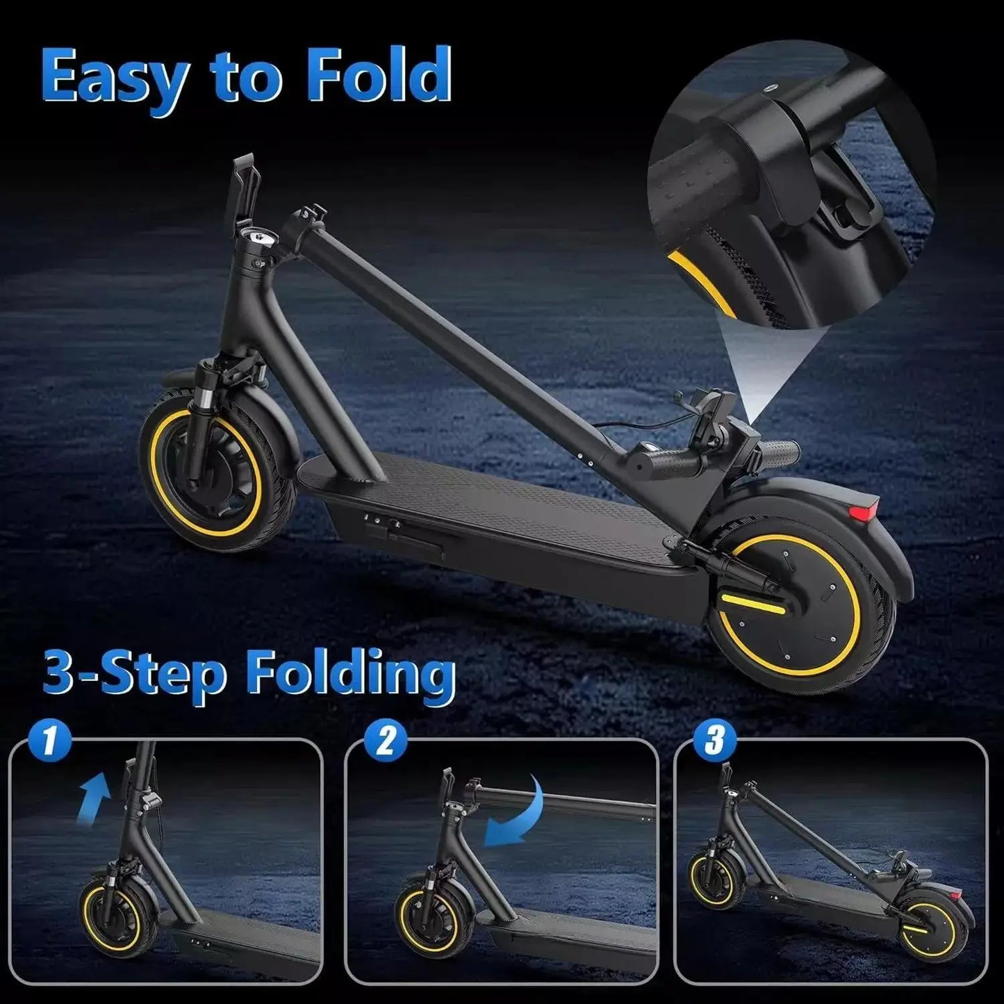 Ladped LPMAX 10In Solid Tires Folding Scooter 22MPH