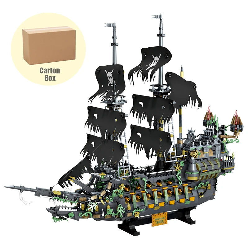 Pirate Ship Building Blocks Set 2434 Pieces Flying Dutchman Desktop Ornament