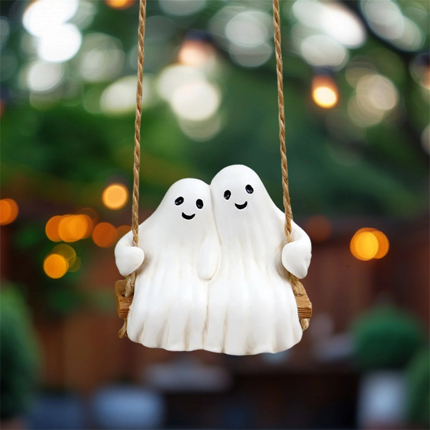 Spooky Halloween Skeleton Duo Figurine Hanging Yard Decor