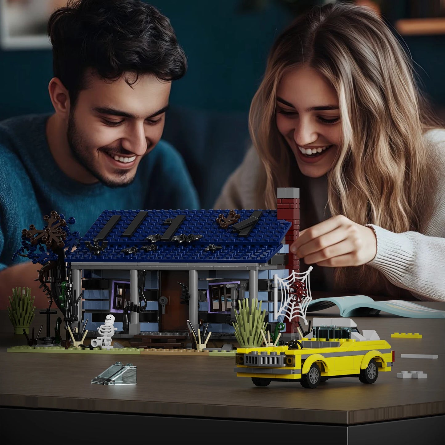 Haunted House Building Blocks Set 639 Pieces Compatible With Lego Halloween Toys