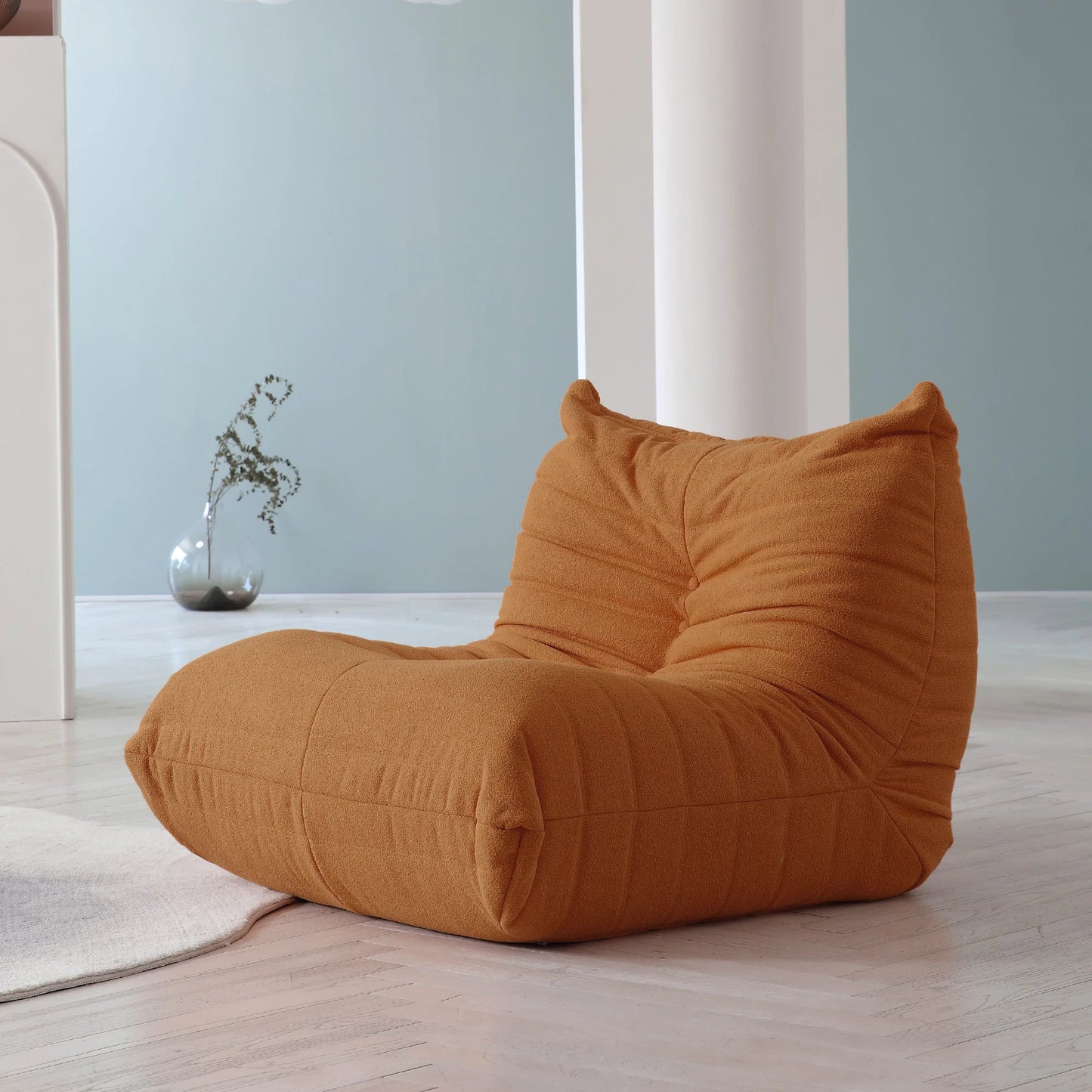 Velvet Teddy Bean Bag Sofa Floor Lounge Chair Foam Filled