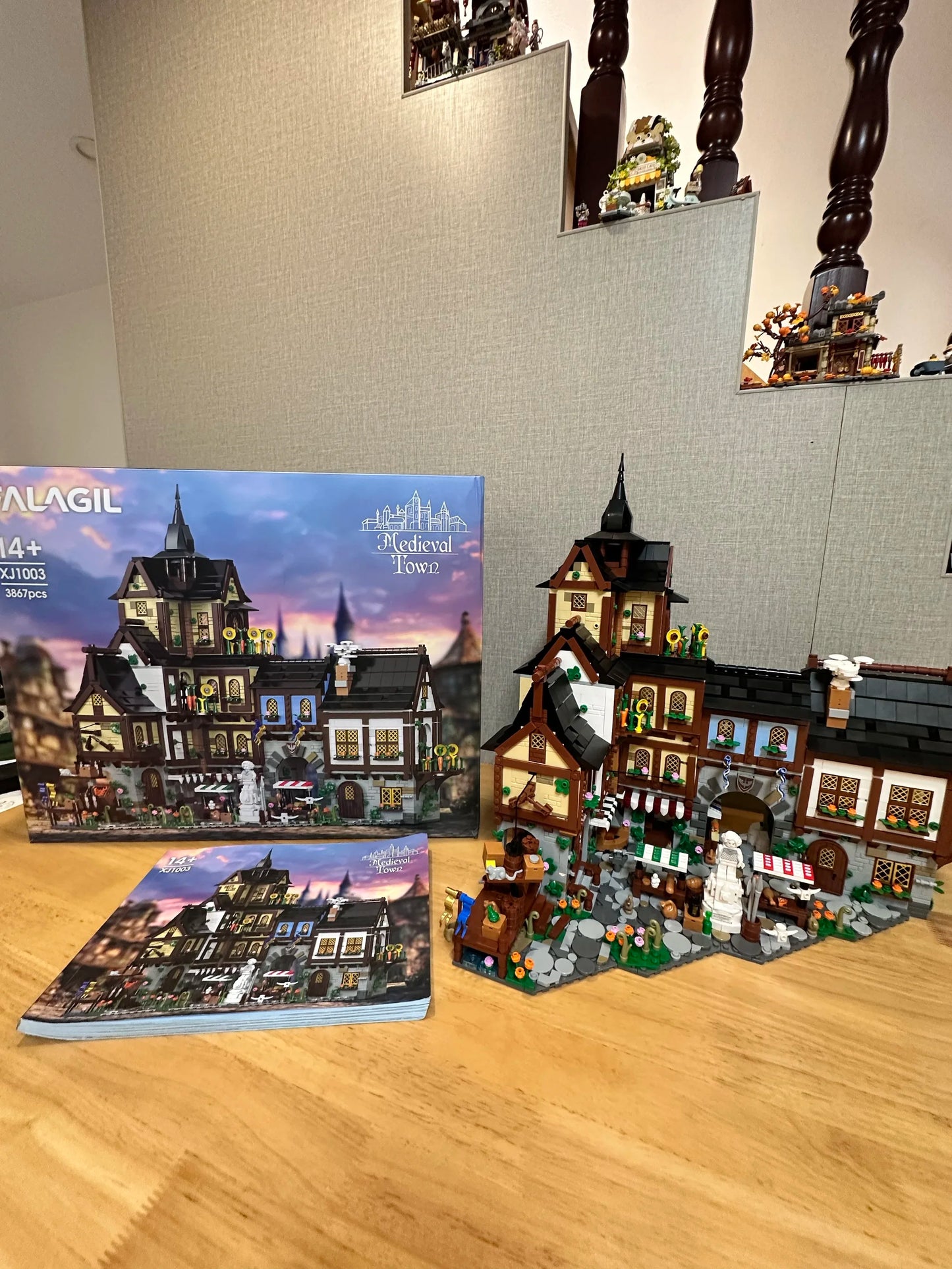 3867 Pcs Medieval Europe Towns Buildings Blocks Street View Village Model Kit