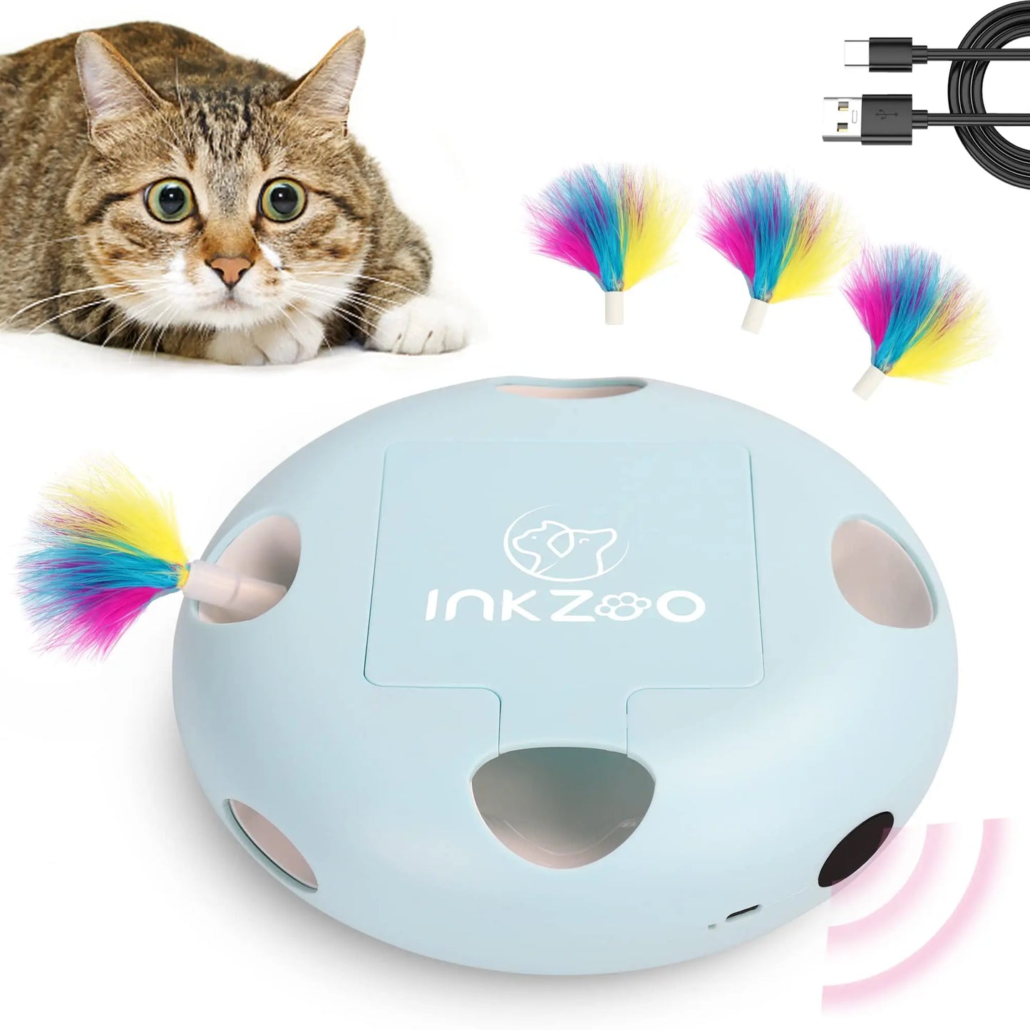 INKZOO Interactive Cat Toys For Indoor Cats Whack A Mole