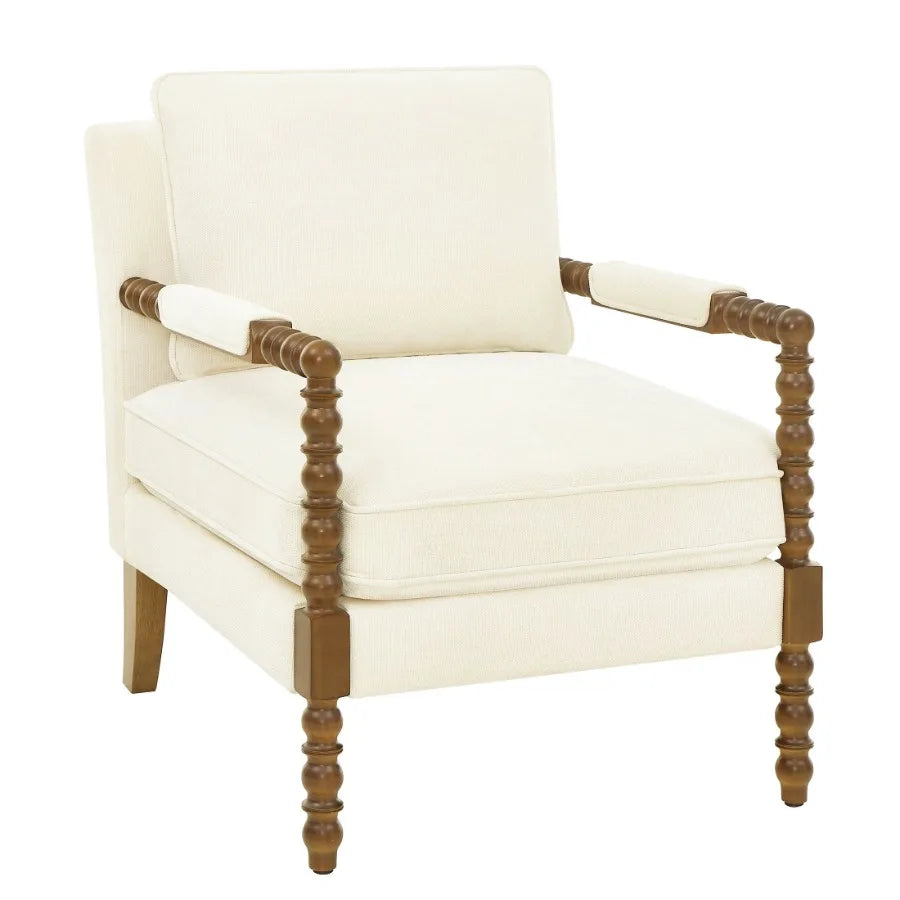 Pioneer Woman Spindle Accent Chair Antique White Upholstery