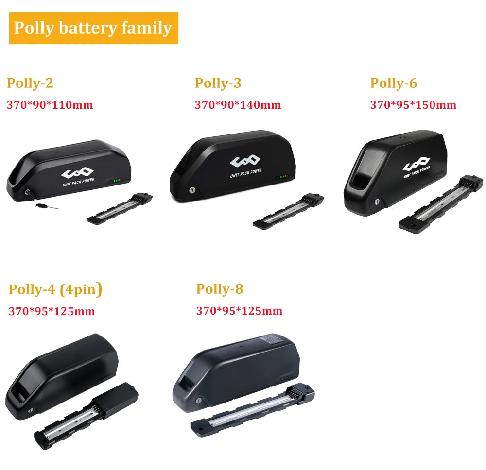 Polly Hailong Ebike Battery 36V 48V 52V 20Ah 18650