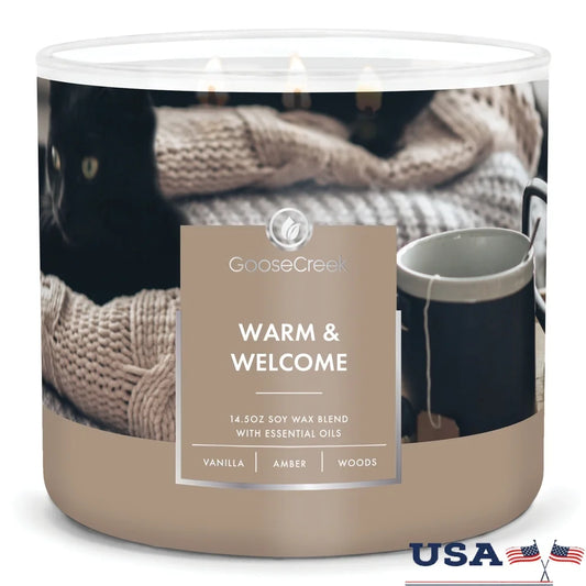 Warm Welcome Jar Candle Soy Blend Vanilla Amber Sandalwood