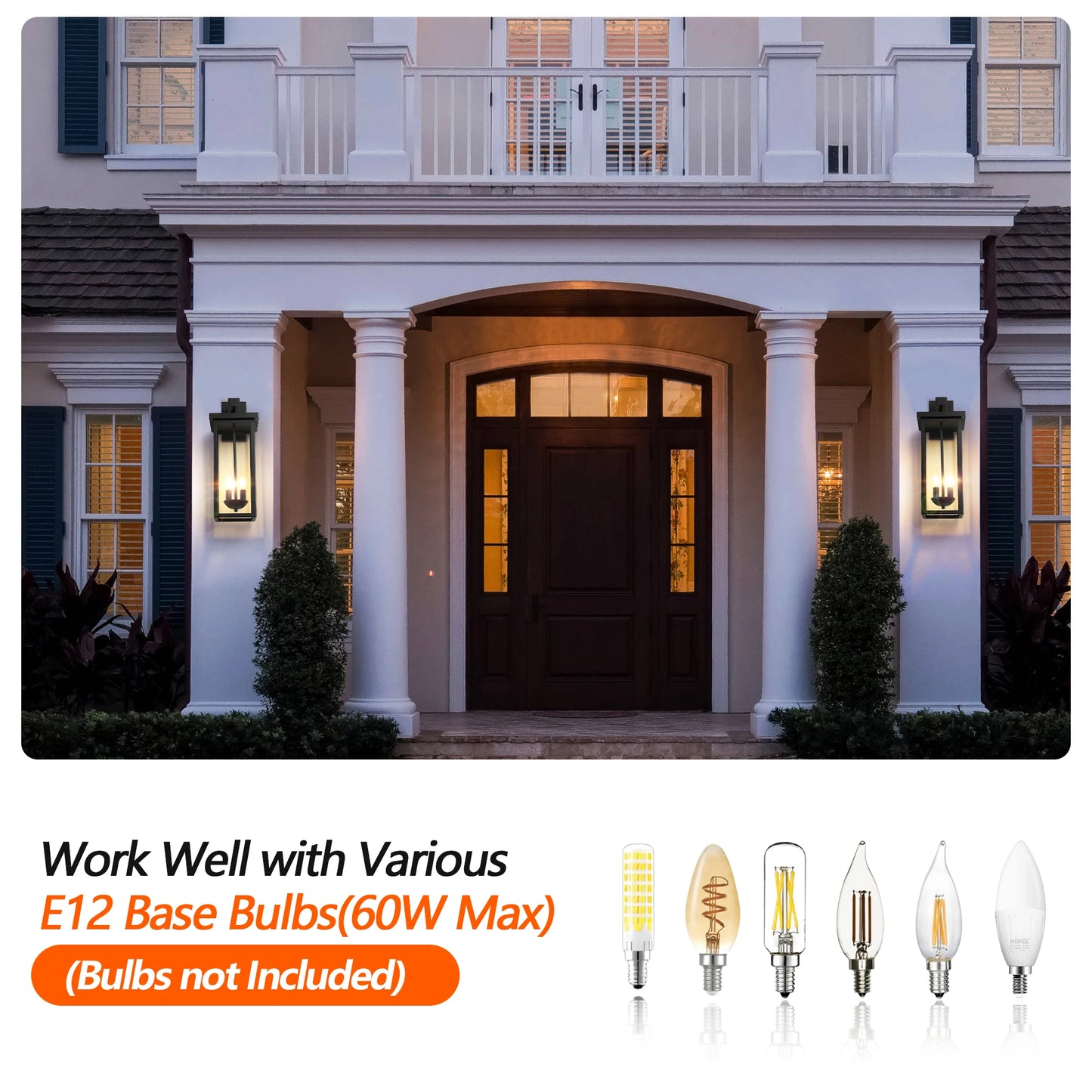 22 Inch Outdoor Wall Lantern Matte Black Finish With Dusk To Dawn Sensor