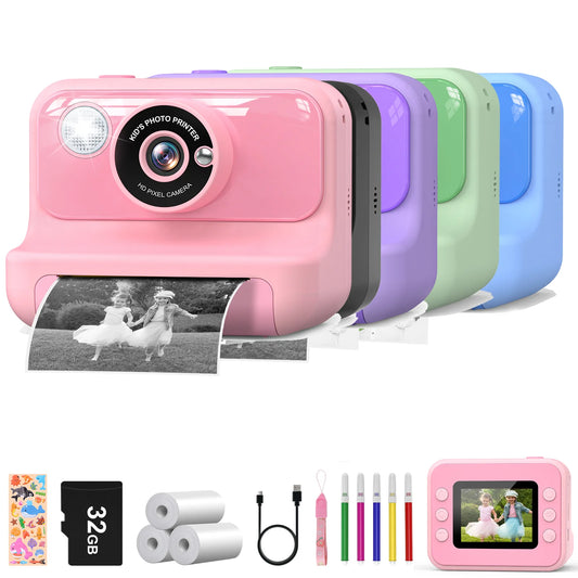 Kids Camera Instant Print 1080P HD Thermal Printing Mini Digital Camera Toy for Toddlers