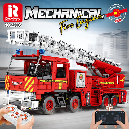 Reobrix Rescue Fire Truck Building Block Set With Extendable Ladder RC