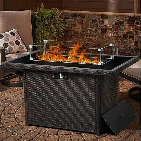 44 Inch Propane Fire Pit Table 55000 BTU Rectangular