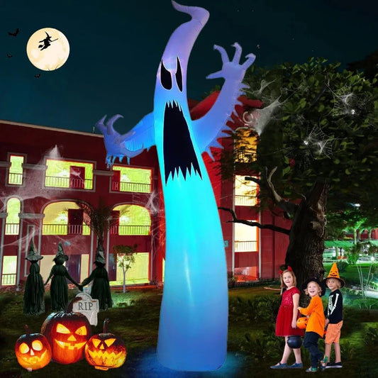 12Ft Halloween Inflatable Ghost With Flashing Lights