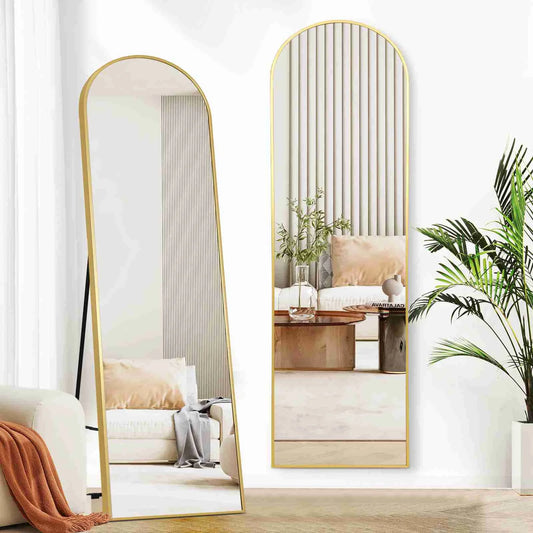 Arched Full Length Mirror 59x16 Inch Aluminum Frame Full Body Mirror for Bedroom and Dressing Room Decor