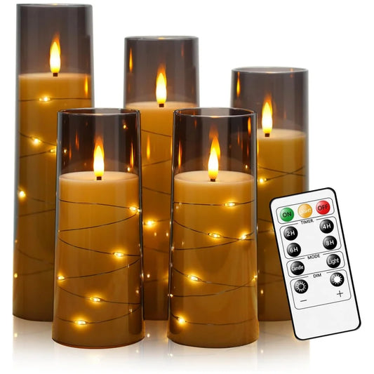 Five Pack Flameless LED Candles With Timer For Wedding