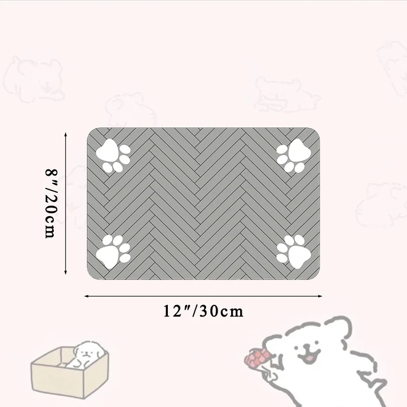 Pet Feeding / Placemat for Food and Water Bowl, with Waterproof Rubber Backing, Quick Dry Water Mat for Dog Cat
