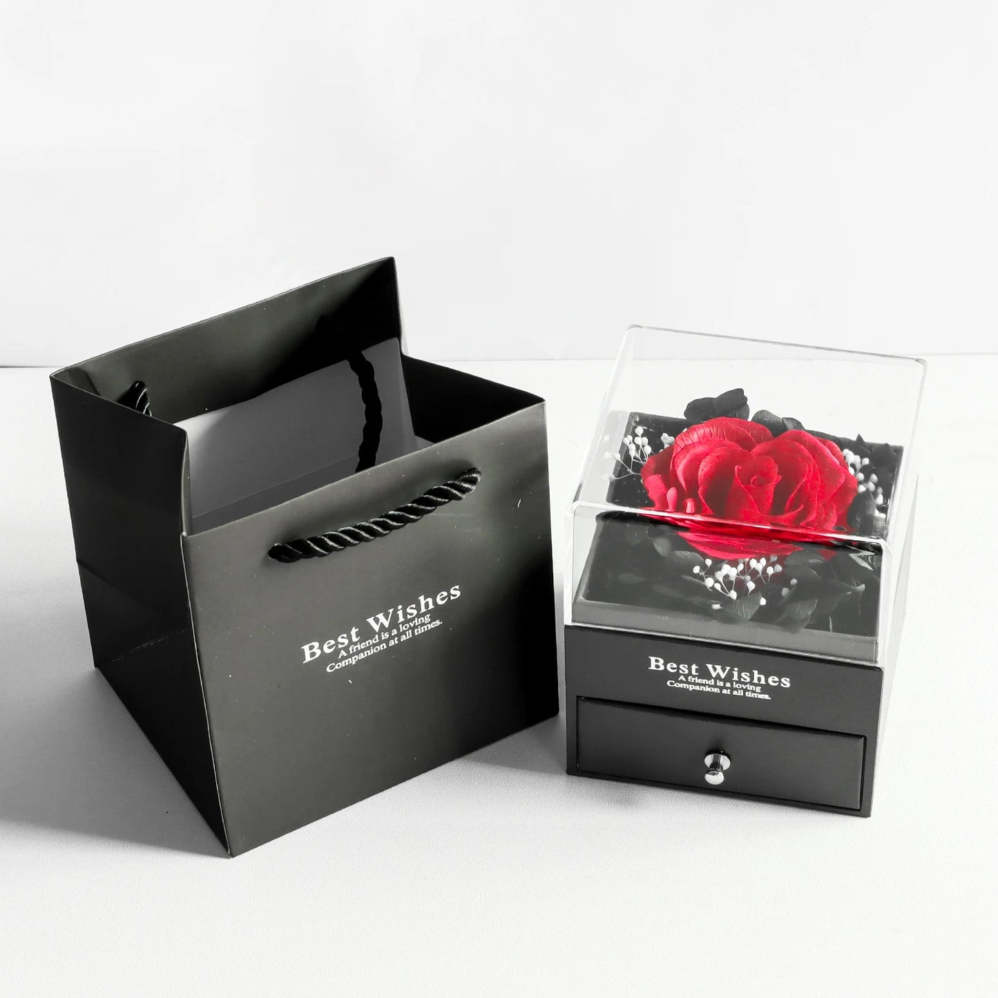 Eternal Soap Rose Jewelry Box With Necklace Set Gift Box