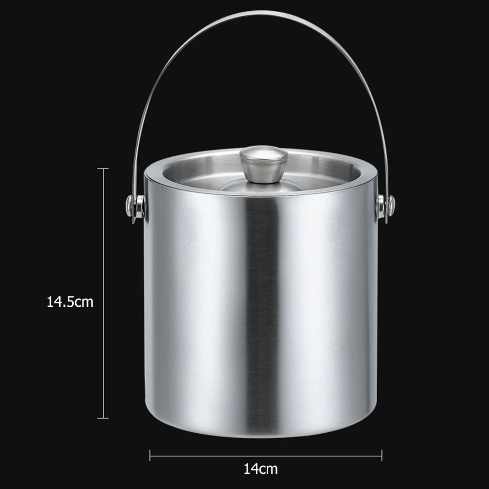 Double Wall Stainless Steel Insulated Ice Bucket With Lid